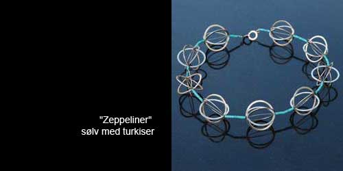 "Zeppeliner" sølv med turkiser